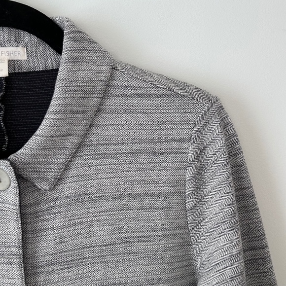 Eileen Fisher Gray Organic Cotton Coat - Picture 5 of 16